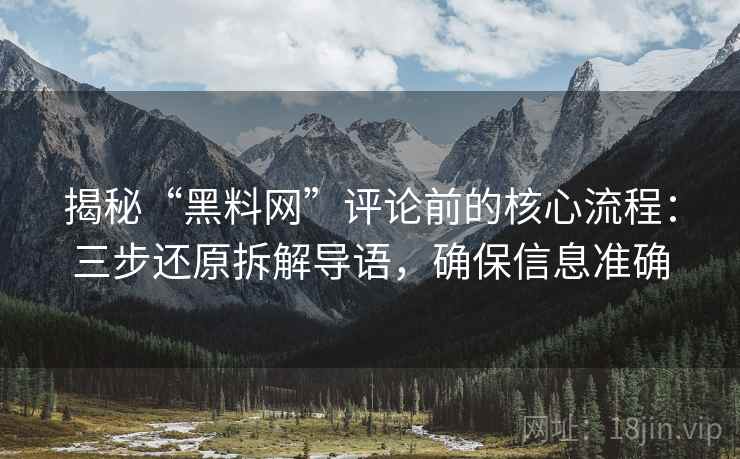 揭秘“黑料网”评论前的核心流程:三步还原拆解导语,确保信息准确