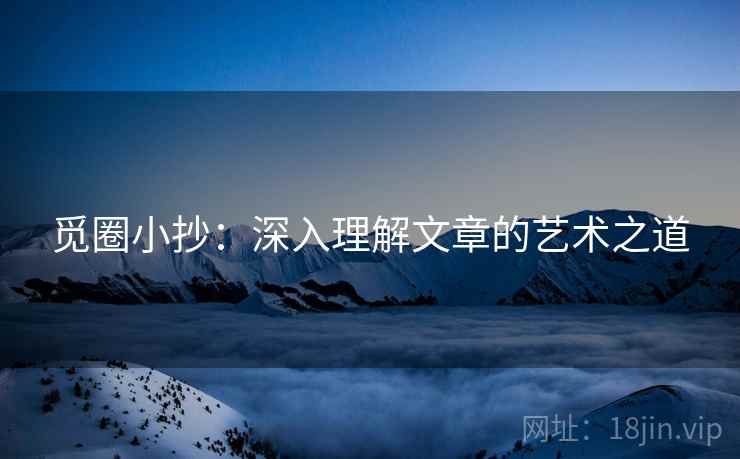 觅圈小抄:深入理解文章的艺术之道