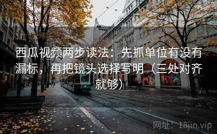 西瓜视频两步读法:先抓单位有没有漏标,再把镜头选择写明(三处对齐就够)